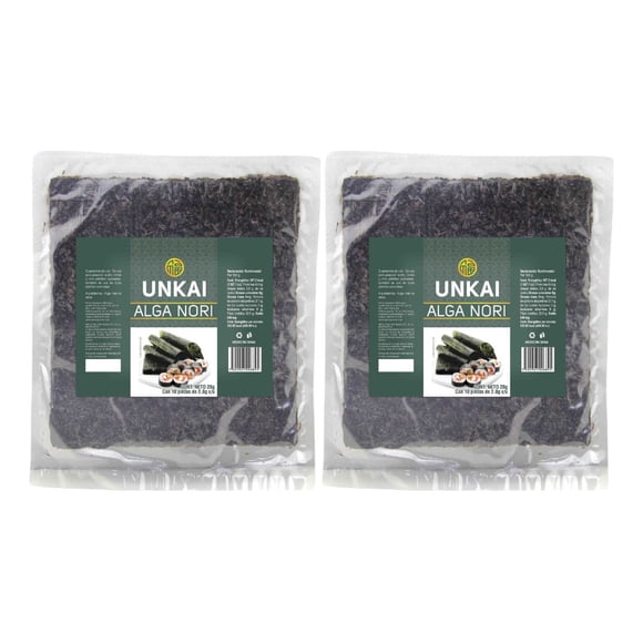 Unkai Alga Nori Para Sushi 10 Hojas 2 Piezas