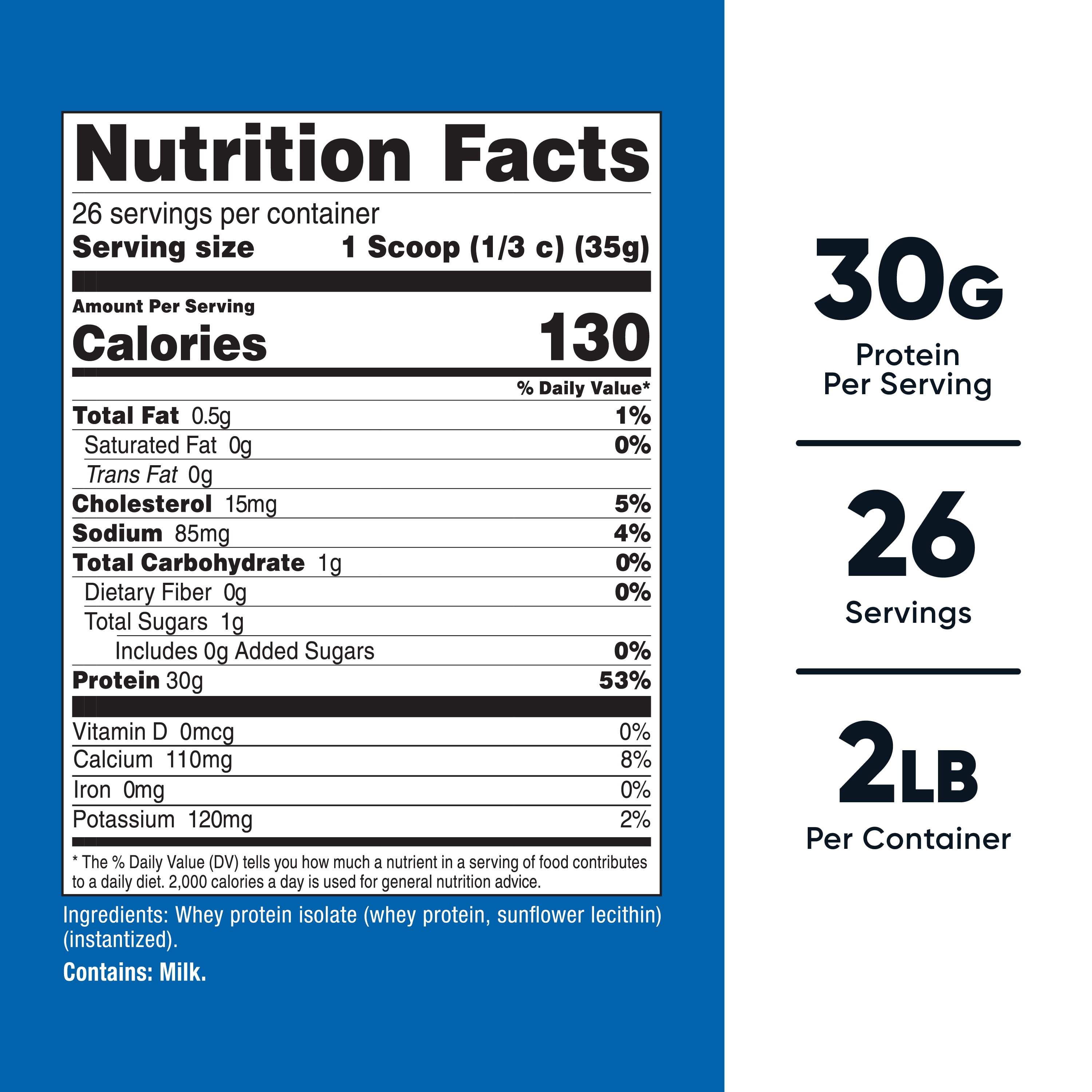 Nutricost Whey Protein Isolate Powder (Unflavored) 2LBS - Non-GMO & Gluten Free