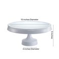 thumbnail image 2 of Disposable Premium Quality 10.5" Extra Heavyweight White Cake Plastic Stands for Weddings, Birthdays & Parties: 3CT, 2 of 4