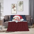 thumbnail image 6 of DouZhe Ultra-Soft Micro Fleece Lightweight Flannel Bed Blanket, Christmas Santa Claus Chimney Print Cozy Warm Throw Blankets, 60"x50", 6 of 7