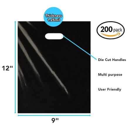 Die Cut Handle Plastic Bags (200 Pack 9
