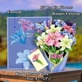 thumbnail image 3 of Pop Up Flower Cards, 3D Paper Flowers Bouquet Birthday Card 12’‘ with Blank Note and Envelope, Mother's Day, Get Well Greeting, Anniversary, Thank You, Easter Gifts Cards for Women Mom, Lillie, 3 of 9