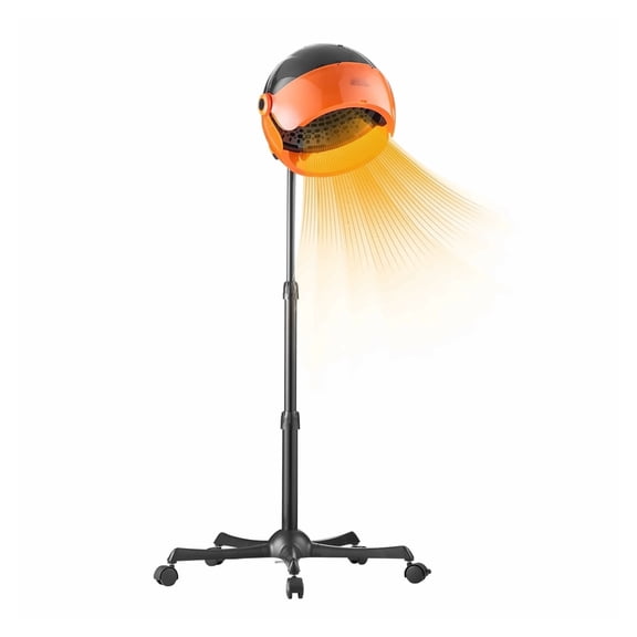 Ionic Hooded Dryer 1875W, Professional Bonnet Dryer with Timer, 3 Heat/Speed, Rolling Base - Salon Hair Dryer for Home & Spa