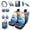 Blue Dolphin, variant on FUIALDOLG Blue Hibiscus Flower Turtle Car Accessories Interior Full Set 14Pcs Turtle Steering Cover Seatbelt Armrest Keychain Vehicle Gear Shift Knob Handbrake Covers Protective for SUV Truck Sedan