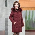 thumbnail image 6 of Babysbule Winter Jackets for Women Women's Winter Plus Size Mid-Length Slim Padded Jacket Mother's Cotton Coat, 6 of 9