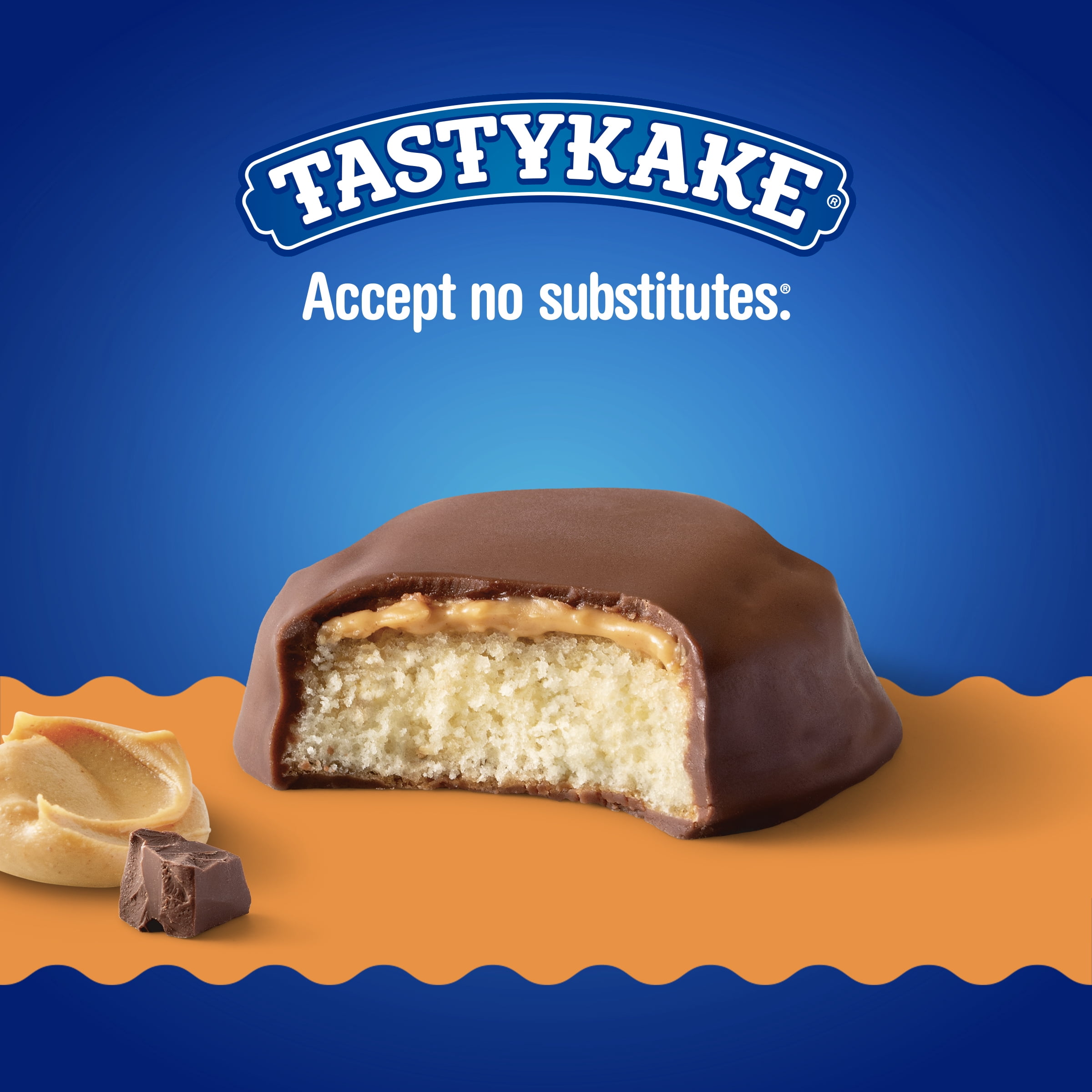 Tastykake Peanut Butter Kandy Kakes, Peanut Butter-filled Cakes Covered in Chocolate, 2 oz, 3 Count