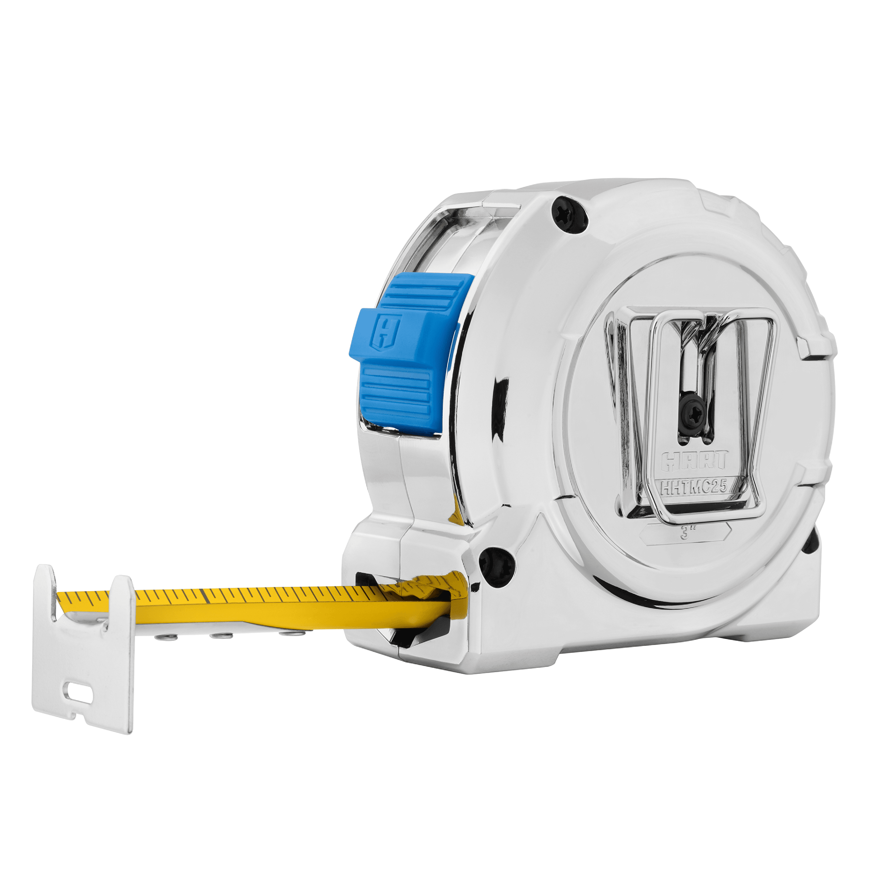 HART 25-Foot Chrome Tape Measure, Fraction Markings