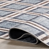 nuLOOM Steph Windowpane Plaid Machine Washable Area Rug, 4' x 6', Blue ...