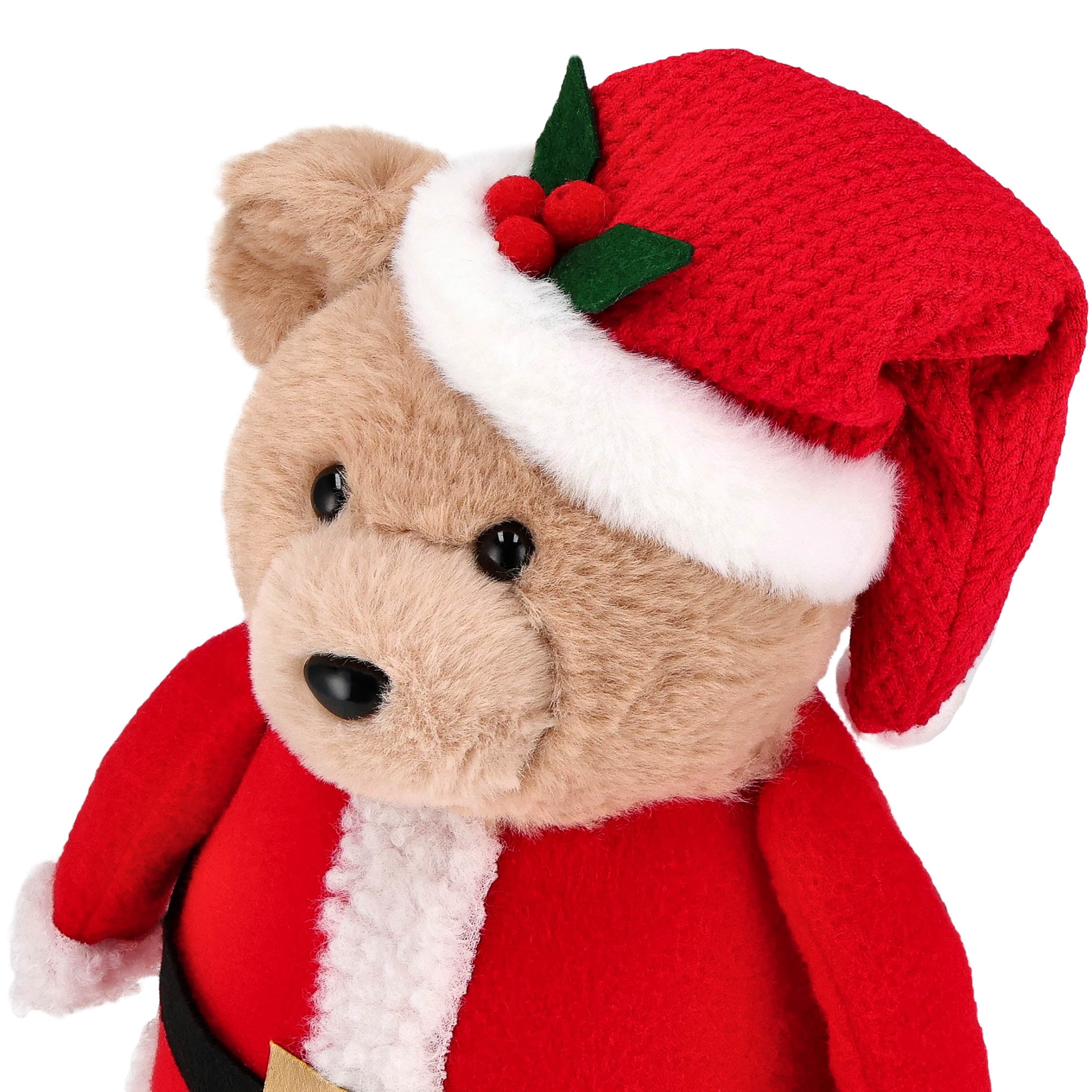 Santa Bear Christmas Tree Topper, Red and Brown, 10.5", by Holiday Time