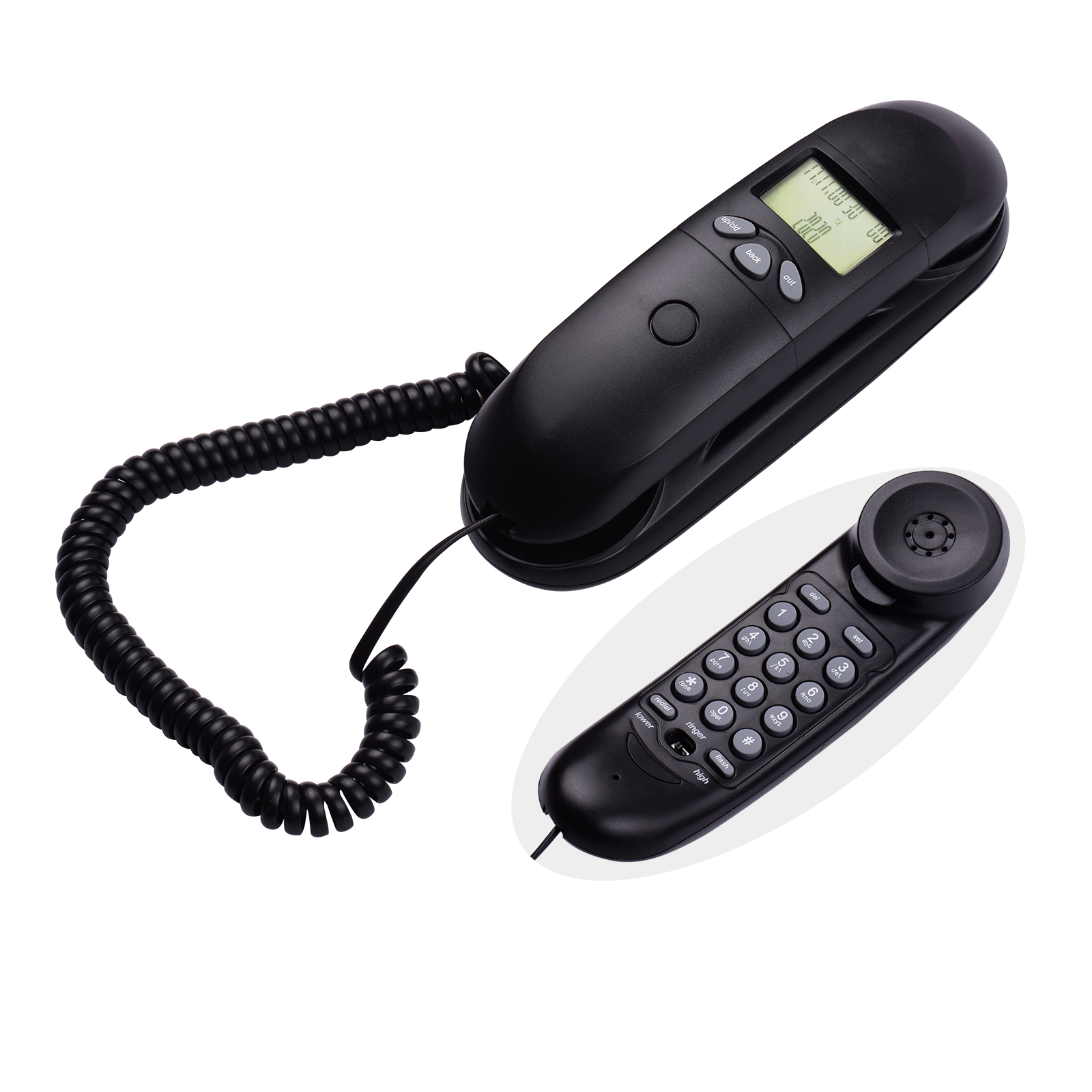 Homyl Wall Mountable Corded Line Ld Display Telephone Fixe Landline Phone Black Telephones Voip Accessories Tsunamicompany Analogue Dect Phones