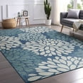 thumbnail image 6 of Beverly Rug Indoor/Outdoor Area Rugs,Modern Floral Patio Porch Garden Carpet, Blue/Turquoise, 9'x12', 6 of 9