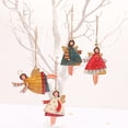 thumbnail image 2 of 4 Uds. Decoración navideña creativa de hierro forjado pintura hecha a mano colgantes de niña Ángel accesorios para árbol de Navidad Rojo Verde, 2 of 5