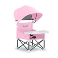 thumbnail image 1 of Asiento elevador portátil para bebés Sunchildor con bandeja y toldo rosa, 1 of 7