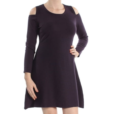 STYLE & COMPANY $49 Womens New Purple Cold Shoulder Tunic Sweater M Petites B+B