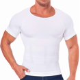 thumbnail image 2 of Mens Compression Shirt Undershirt Slimming Tank Top Workout Vest Abs Abdomen Slim Body Shaper WHITE L, 2 of 6