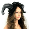 thumbnail image 2 of Steampunk Style Luxury Metallic Ram Goat Horn Devil Headband Halloween Costume Masquerade Cosplay Prom Ball Party, 2 of 3
