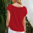 thumbnail image 5 of Cqxid525 Women's Fashion T-Shirt Womens Off One Shoulder Sweater Tops Summer Short Sleeve Casual Loose Knit Trendy Going Out Tops Womens Tops Dressy, 5 of 5