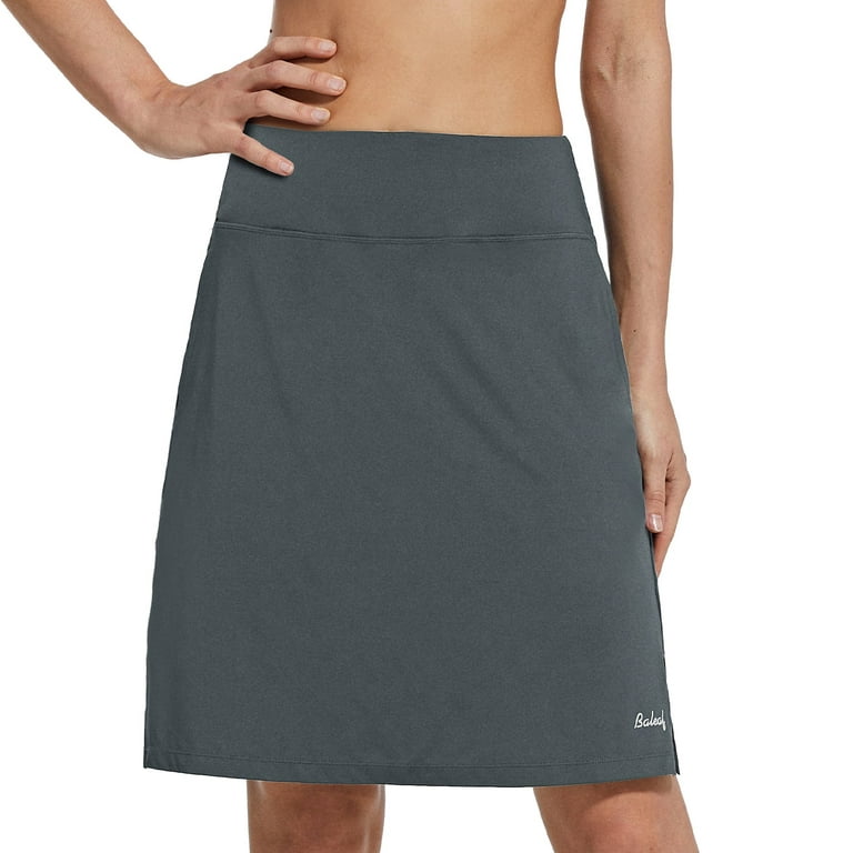 Oalka Women’s Size Med Grey Tennis Sports Polyester Blend Skort Skirt