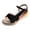 Orange, variant on Bohemian Platform Wedge Sandals for Women Lightweight Thick Sole Slip On Dress Shoes with Buckle Ankle Strap Black Size 9.5