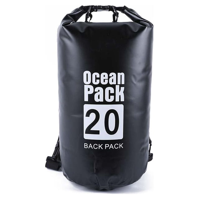 Soidarity Bolsas impermeables, mochila multifuncional para exteriores, bolsa plegable para Kayak, Rafting, piscina, pesca, canotaje, deportes Deportes acuáticos Negro 20L Hombros