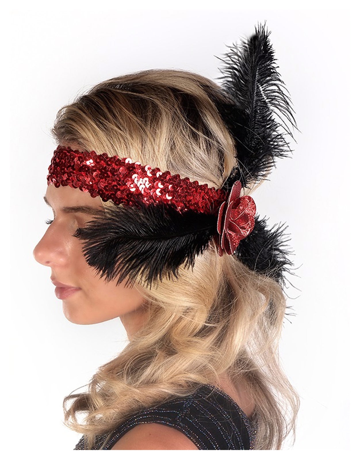 Flapper Sequin Red Headband