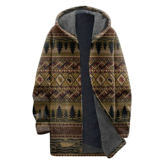 Xmyrz Fall Cardigans For Men Lightweight Long Sleeve Print Fleece Outdoor Versatile Mid-Length Softable Cardigan Casual Tops