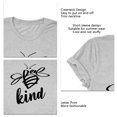 thumbnail image 2 of Camisa con estampado de letras de verano, cuello redondo, manga corta, camiseta holgada informal con letras a la moda para mujer, gris claro (letra negra) XXL, 2 of 3