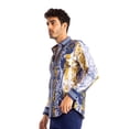 thumbnail image 6 of BARABAS Men's Greek Medusa Pattern Baroque Button Down Shirts B286, 6 of 9