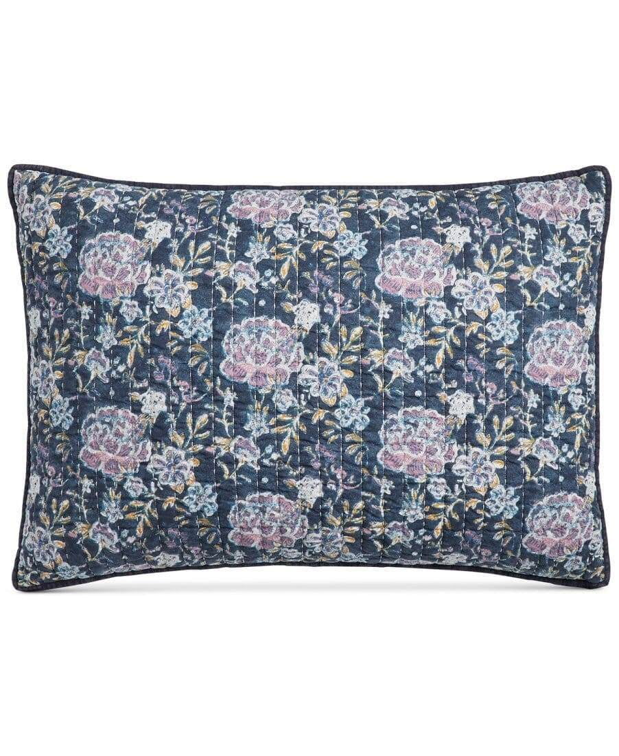 Martha Stewart Collection Iridescent Peony Quilted Standard (20 Inch x 26 Inch) Sham, Blue