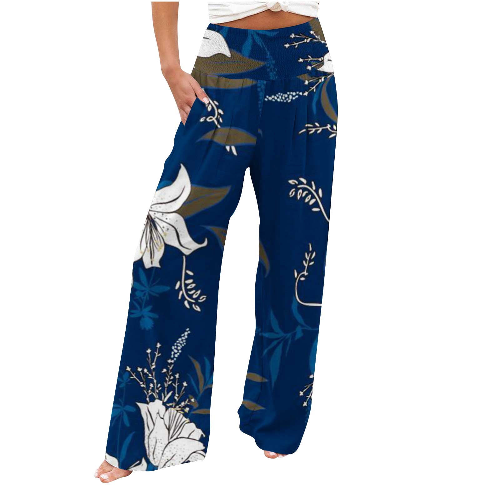 KIHOUT Women's Comfortable Printed High Waist Leisure Pants