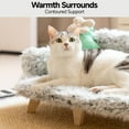 thumbnail image 5 of Mewoofun Cat Bed with Removable Washable Cover, Elevated Cat Couch for Cats & Small Medium Dogs, Wooden Pet Sofa Modern Pet Furniture (M-Plush Gray), 5 of 8