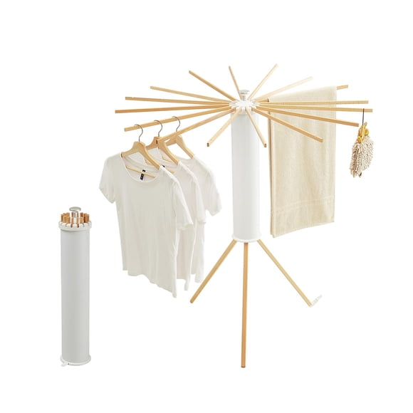 Tripod Clothes Drying Rack, Garment Rack Portable and Foldable Space Saving Laundry Drying Rack - Clothes Rack Clothing Floor Folding Balcony Bedroom