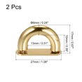 thumbnail image 2 of Monedero Correa Anillos, 2uds 27mm Atornillar Desmontable D Anillo Metal Argolla Hebillas Cierre para Bolsa Cadena Artesanía Bricolaje Reemplazo, Dorado Tono, 2 of 4