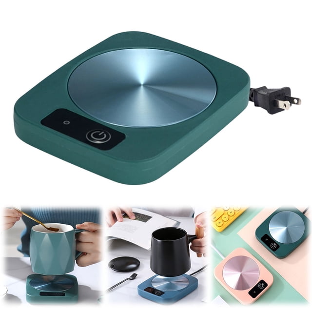 Coffee Mug Warmer for Desk Electric Constant Temperature Beverage Warmer Pad Home Office Easy-Use Heater Cup Warmer for Coffee Tea Milk Cocoa(Green US Plug)
