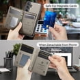 thumbnail image 4 of AutSpace Funda para Samsung Galaxy S26+ 5G, Bloqueo RFID, Cuero PU, Compatible con MagSafe, Billetera Desmontable 2 en 1 con Tarjetero, Soporte, Cubierta Protectora Magnética, Gris, para Galaxy S26+, 4 of 9