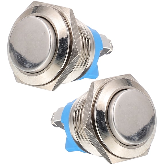 OFFIGAM 2-Pack Round Metal Doorbell Buttons with Self-Reset Push, for Home, Apartment, Office Door Use