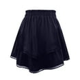 thumbnail image 3 of RUTAYY Women Ladies Pleated Layered High Waist Mini Skirt Solid Color Smocked Boho Pleated Skirts, 3 of 4