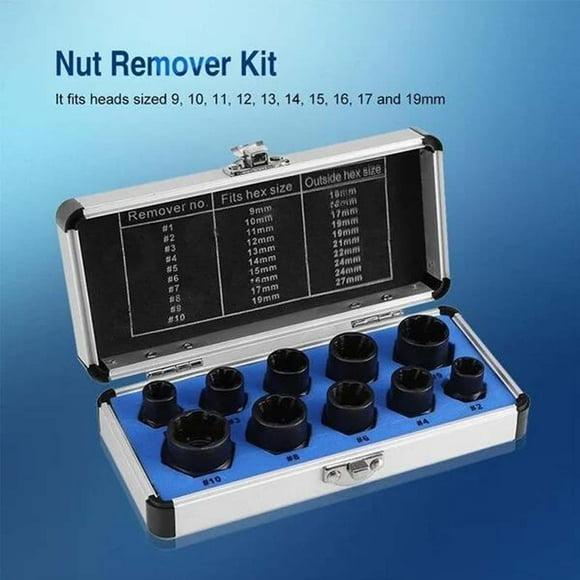 Sentmoon Deals of the Day Clearance Prime Nut Extractor Set Nut Removal Extractor Socket Tool Set, Tool Kit For Removing Stripped, Rouned Off And Rusted Bolts & Nut Up to 40% off