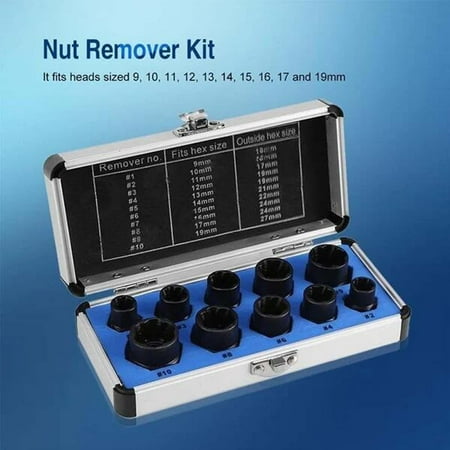 

TUOBARR Tools and Equipment Clearance Nut Bolt Extractor Set Bolt Nut Removal Extractor Socket Tool Set perfect Tool Kit For Removing Stripped Rouned Off And Rusted Bolts & Nut