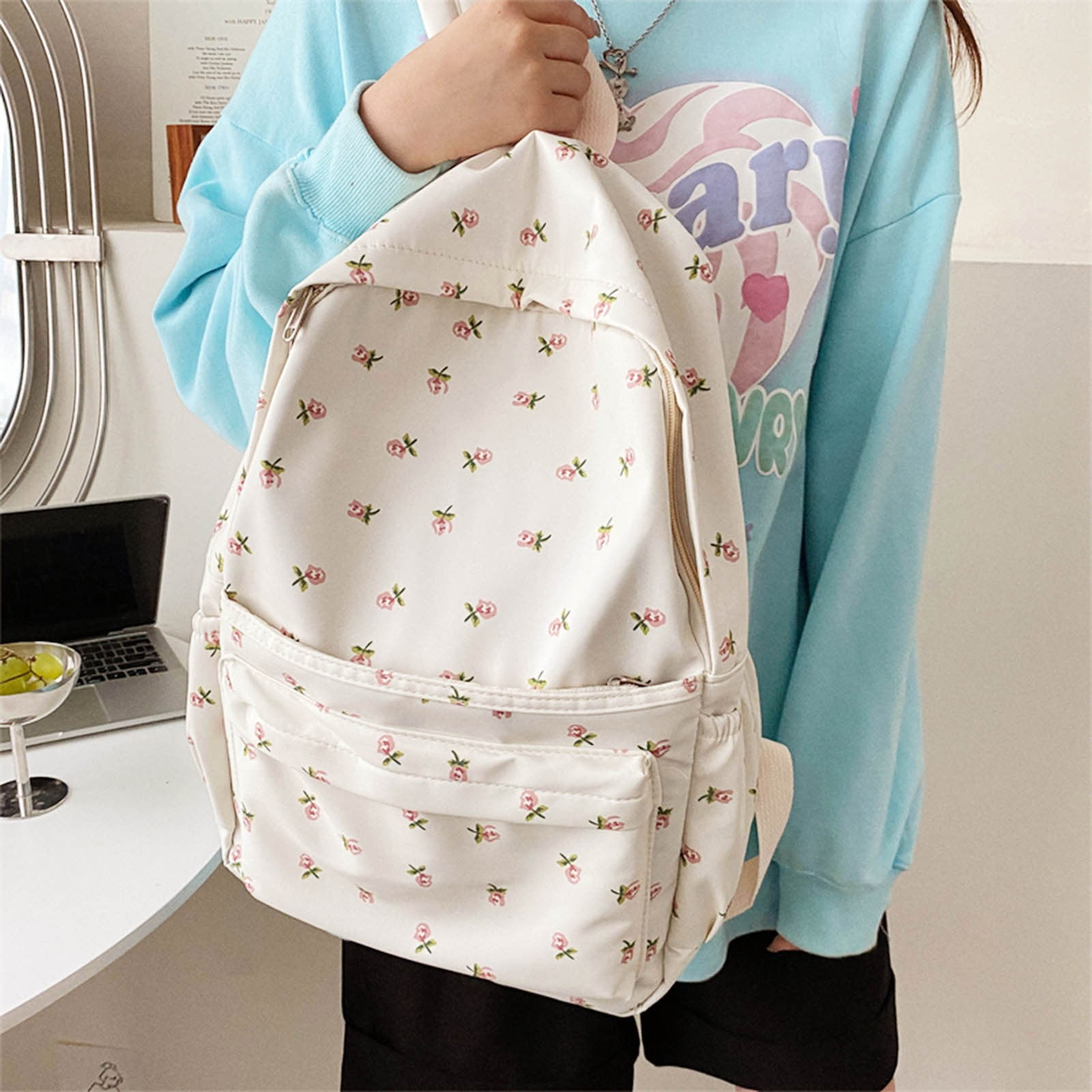 HIPYLO Neoprene Backpack Laptop Backpack Lightweight Waterproof Backpack Mochilas Para Hombres Work Backpack for Men Construction Extra Large, White