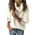 thumbnail image 2 of Aunavey Women's Turtleneck Pullover Sweaters Cowl Neck Long Sleeve Slouchy Loose Thin Knitwear, 2 of 6