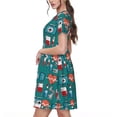 thumbnail image 2 of Xecao Éléments Médicaux pour Femmes Robe Midi à Manches Courtes d'Été avec Poches Robe Décontractée T-Shirt Fluide Robe de Plage, 2 of 6