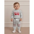 thumbnail image 6 of BemeyourBBs Newborn Baby Boys Valentines Day Outfits Long Sleeve Lover Boy Letters Embroidery Romper with Pants 2Pcs Spring Clothing Set, 6 of 9