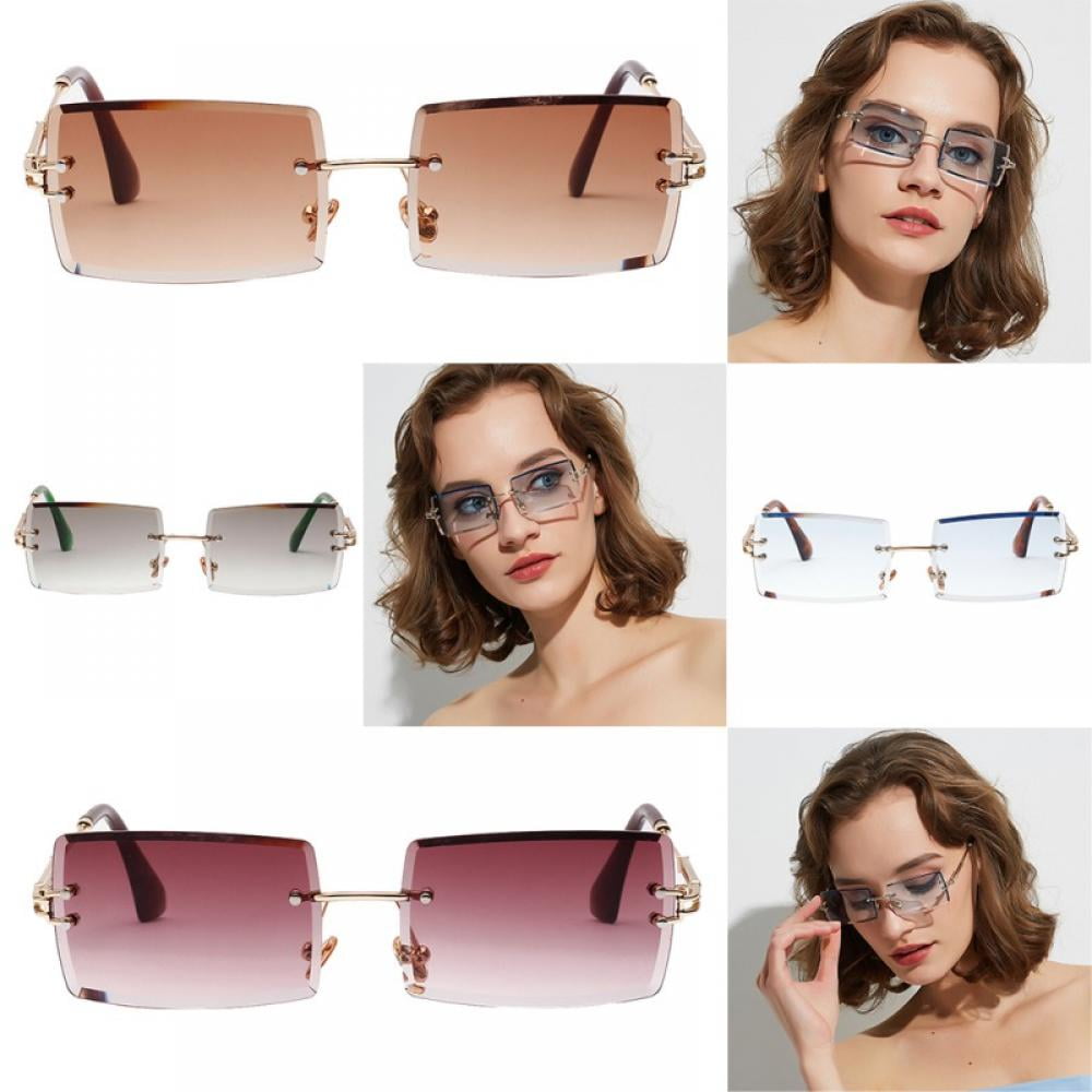 Unisex Fashion Sunglasses Square Rectangle Matte Frame Digital Pixel Print