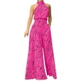 thumbnail image 1 of Combinaisons Habillées pour Femmes Soirée Invitée de Mariage Grande Taille Sans Manches Combinaisons Pantalon Grand Long Rose G, 1 of 5