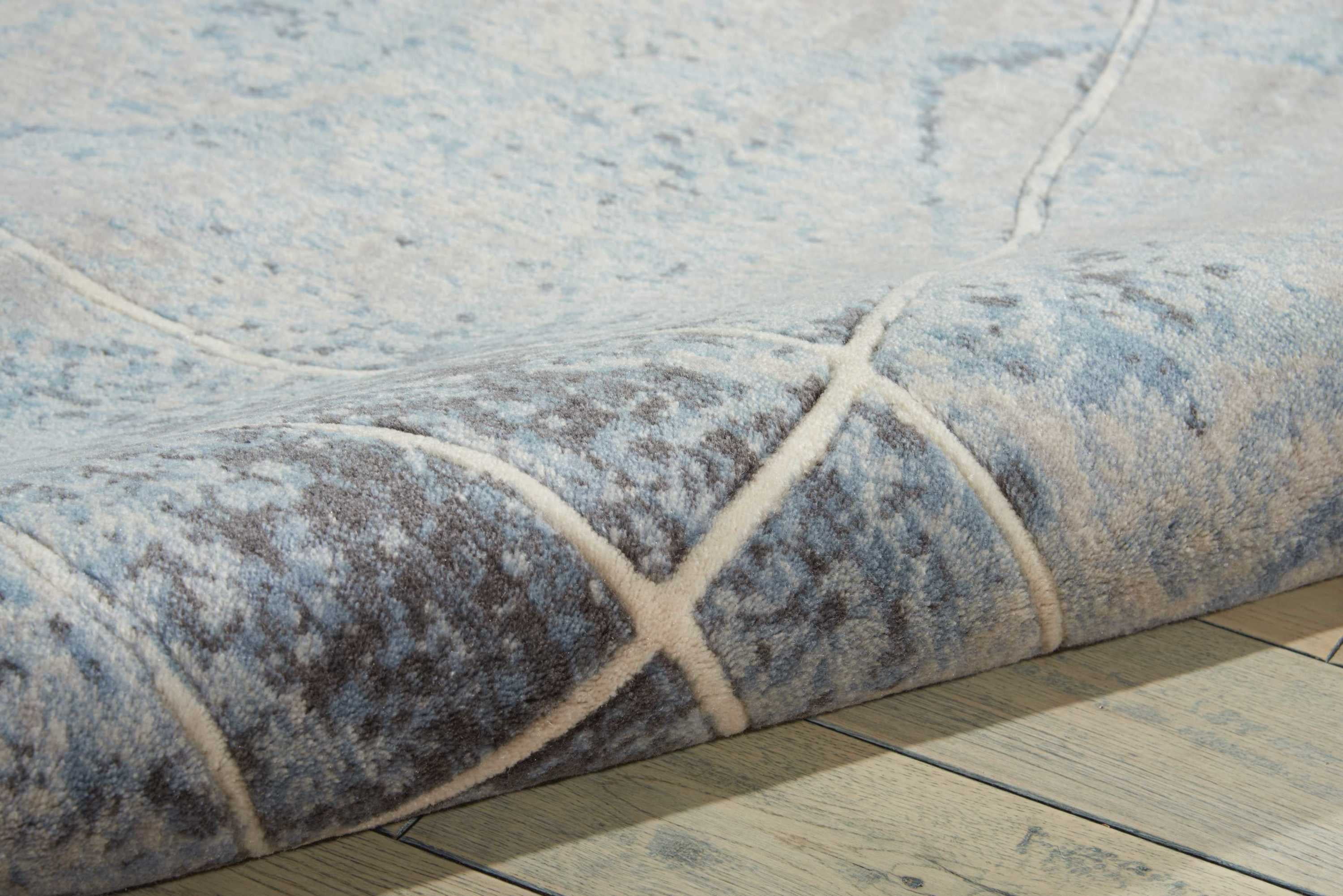 Nourison Somerset Nature Silver/Blue 9'6" x 13' Area Rug, (10x13)