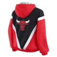 thumbnail image 3 of Women's WEAR by Erin Andrews  Black/Red Chicago Bulls Colorblock Full-Zip Hoodie Windbreaker Jacket, 3 of 5