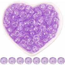 1 Box 800Pcs Pony Kandi Beads Purple Pony Beads Bulk Loose Small Plastic Acrylic Round 9 X 6MM Transparent Barrel Spacers for DIY