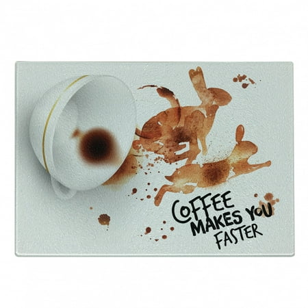 

Coffee Art Cutting Board Drink and Be Inspired Coffee Makes You Faster Words Espresso Stain Decorative Tempered Glass Cutting and Serving Board Small Size Burnt Sienna Black White by Ambesonne