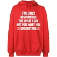 thumbnail image 2 of OXI Hoodie Sweatshirt - I'm Only Responsible For What I, Basic Casual Hoodie for Men's and Women Fleece Hoodie Long Sleeve - Red Small, 2 of 3